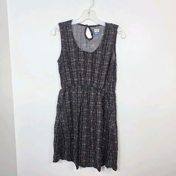 Kavu Black Multicolor Sleeveless Outdoor Elastic Waist Mini Dress Size Medium - Picture 1 of 8